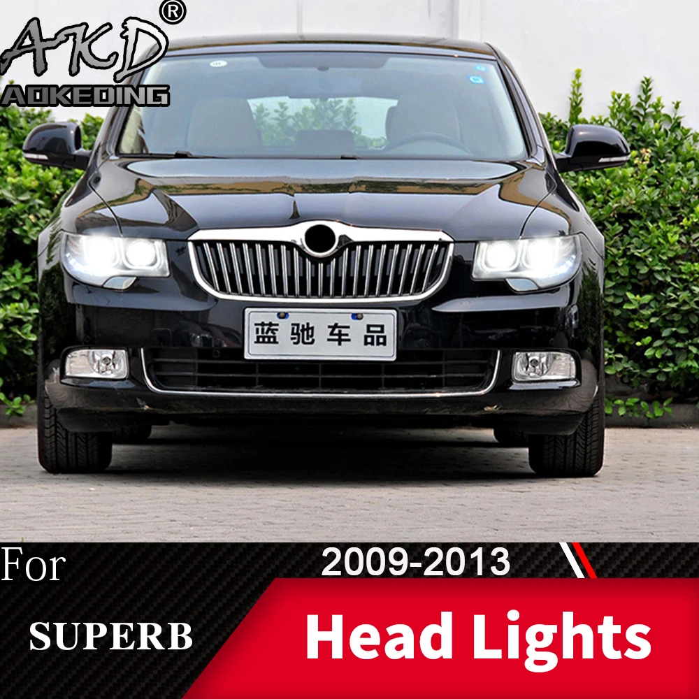 Головной светильник s для автомобиля Skoda Superb 2009-2013 Superb DRL Дневной ходовой светильник светодиодный Биксеноновая лампа противотуманный светильник s тюнинговый аксессуар