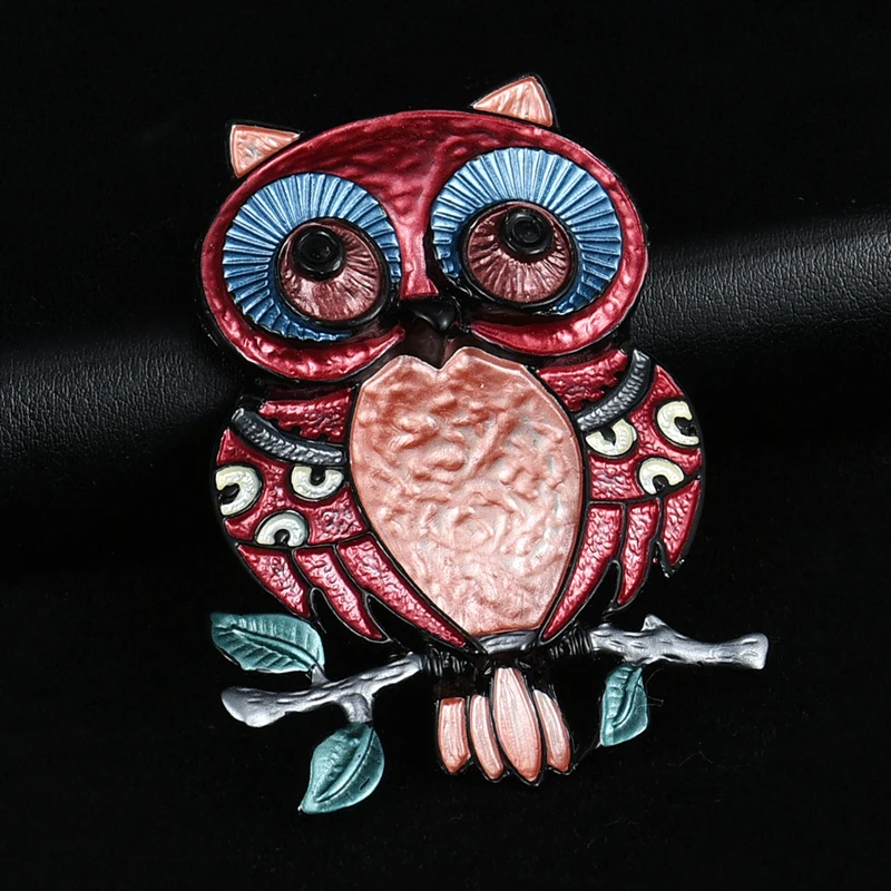 D&Rui Decorative Garment Jewelry Animal Owl Brooch 4 Colors Available Enamel Pins for Women Coat Accessories Kids Gift Brooches