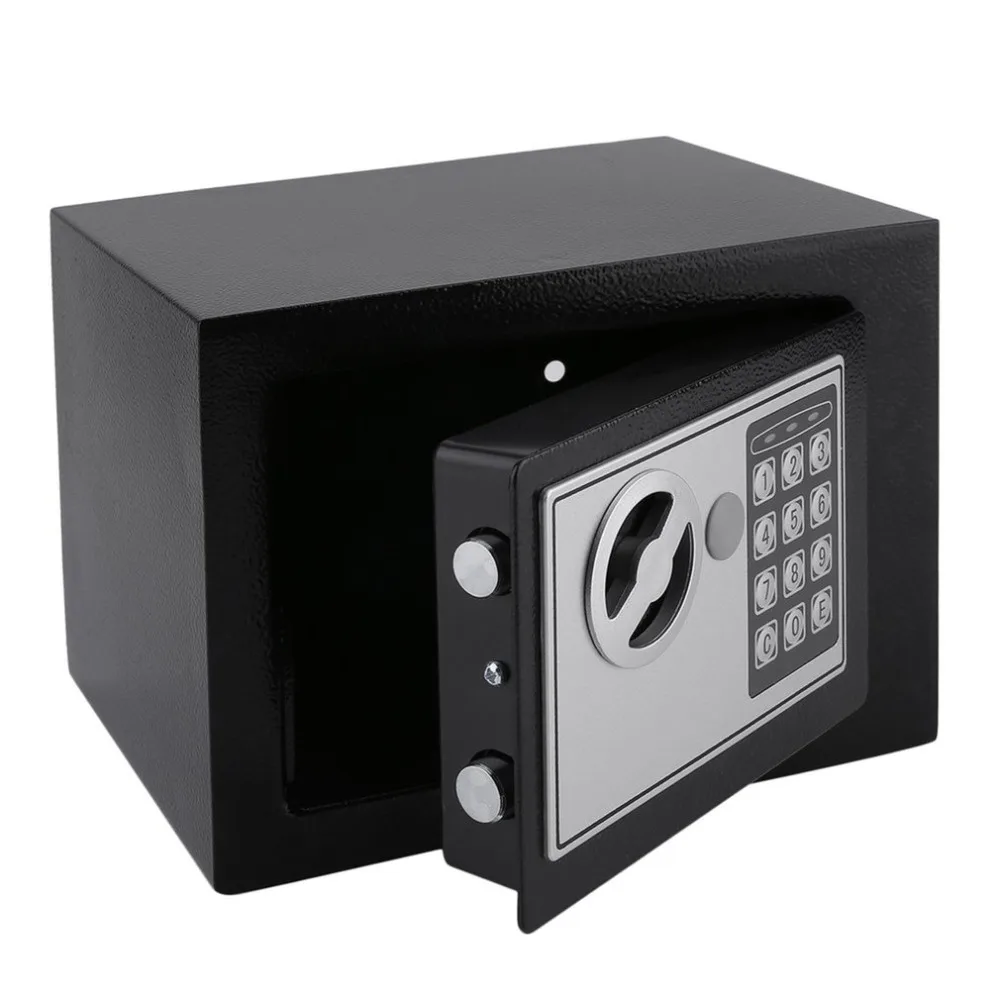 4.6L Solid Steel Electronic Safe Box With Digital Keypad Lock Strongbox Mini Lockable Money Cash Jewelry Storage Box Steel Safe