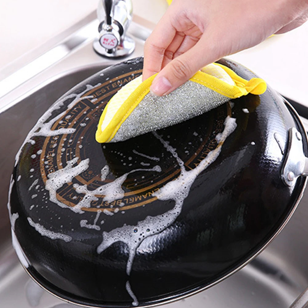 5 шт. тканевая губка для ванной Чистящая сетка кухонная нейлоновая салфетка для обеззараживания инструмент для мытья с двумя боковыми чистящими средства нецарапина легкий