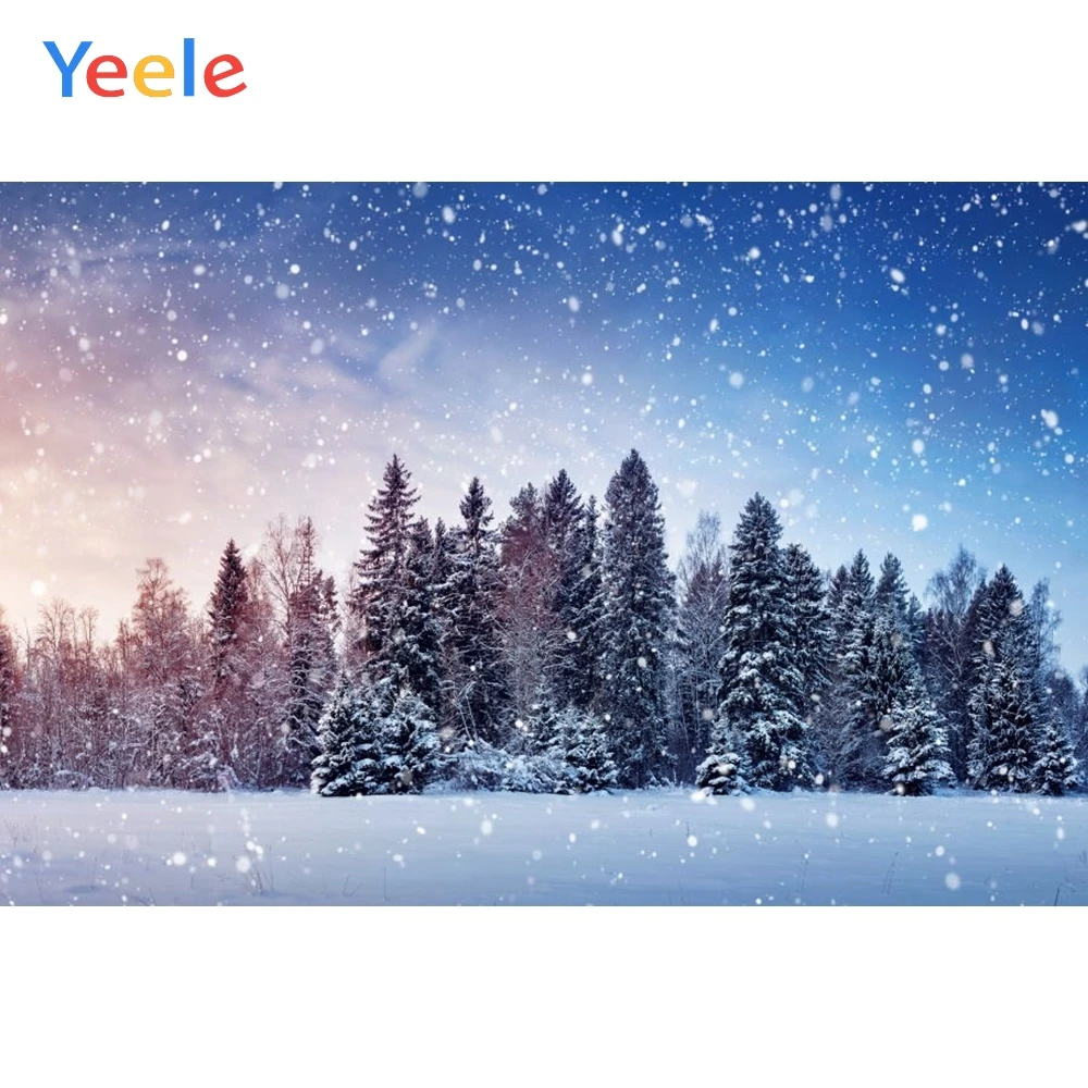 Yeele Рождество фон зимняя елка снег лес горы Индивидуальные фотографии детей день рождения фон для фотостудии