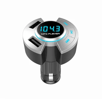 

2020 Car Kit FM Transmitter Mp3 Player Bluetooth 5.0 Memory Dual USB 2.1A Car Charger Support Noise Reduction TF Card Car