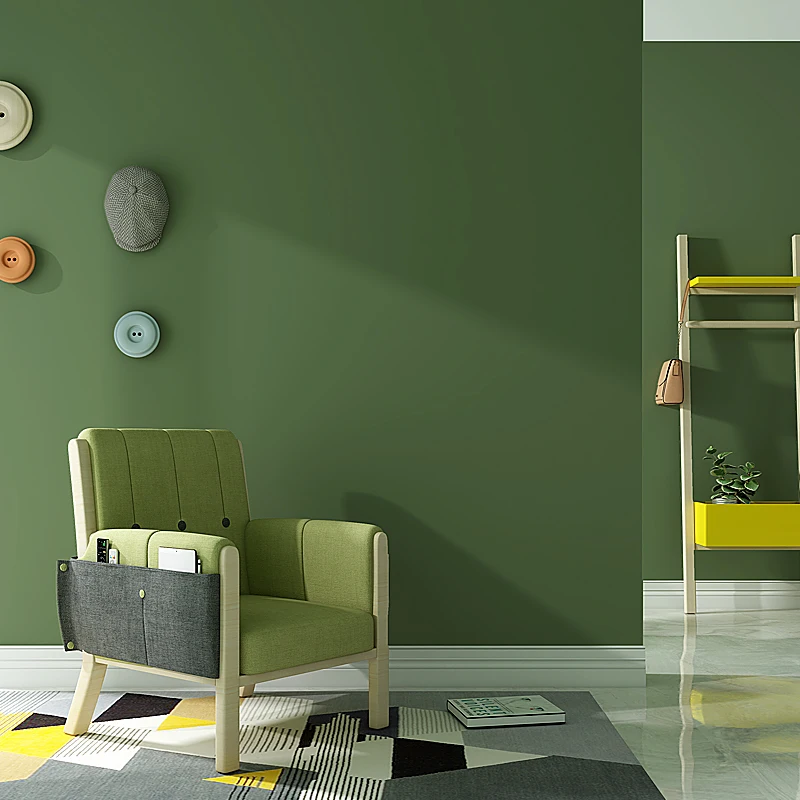 

Modern Plain Solid Color Rolling Paper Green Series Wall Paper Non Woven Contact Paper Living Room Bedroom Walls Papel Contact