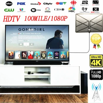

100 Miles Upgraded version 4K 1080P digital TV antenna DVB-T/T2 DVB T/T2 DVBT2 Cable TV UHF VHF DTV Antennas