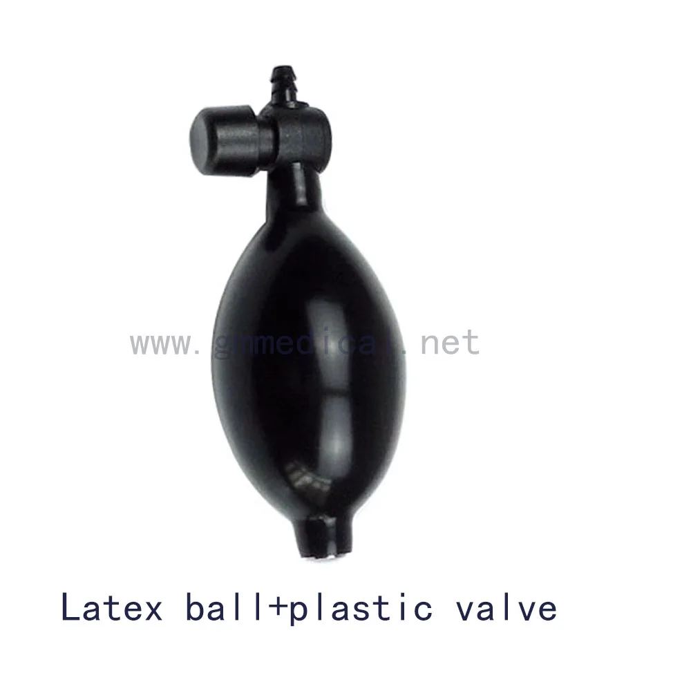 Manual Sphygmomanometer Latex/Pvc ball air inflatable bulb with plastic valve use for blood pressure cuff - Цвет: latex ball black