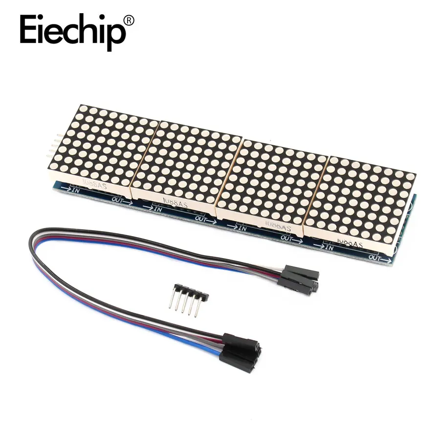 

LED display MAX7219 Dot Matrix Module Microcontroller 4 In One Display with 5P Line 4 in 1 Red/Green tv led display panel