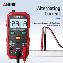 Многофункциональный мультиметр S1 Интеллектуальный Автоматический диапазон цифровой ЖК-дисплей AC DC Напряжение Ток Силиконовая защита сопротивление Aneng