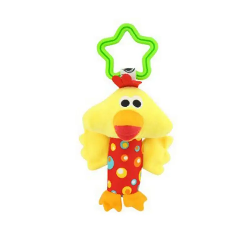 Младенческая Детская погремушка, плюшевая игрушка в виде животных, игрушка-кукла для детской коляски, подвеска, игрушечная Автомобильная подвесная кровать, подвесная погремушка в виде животного - Цвет: 06 Chick