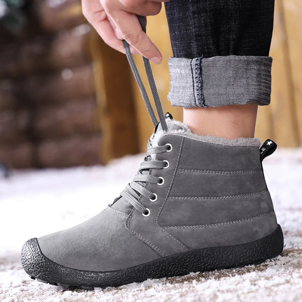 

2019 winter Autumn NEW Men Boots Big Size Warm Outdoor warm men boots winter with fur warm snow boots men#G2