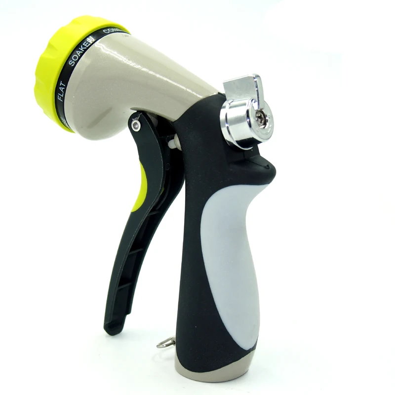 Metal 8 function garden hose spray nozzle