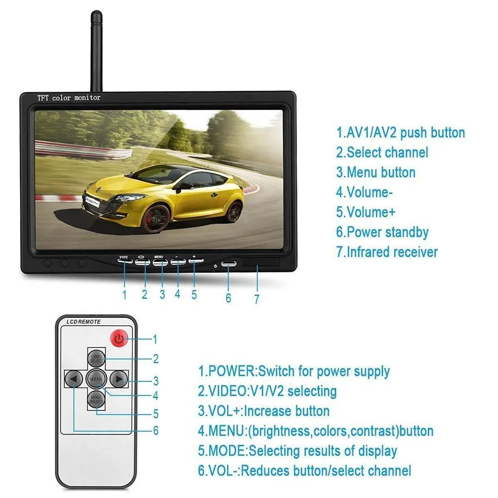  XYCING Wireless Backup Camera kit 7