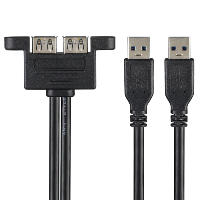 Горячий двойной USB 3,0 Мужской к женскому Удлинительный кабель с винтовым креплением отверстие для домашнего офиса