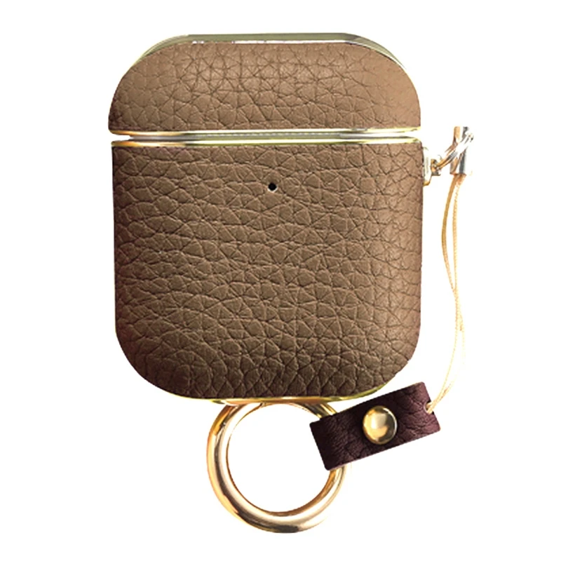 For 1 2 Generation Earphone Cover Leather Protective Cover Litchi Pattern Wireless Headphone Cases