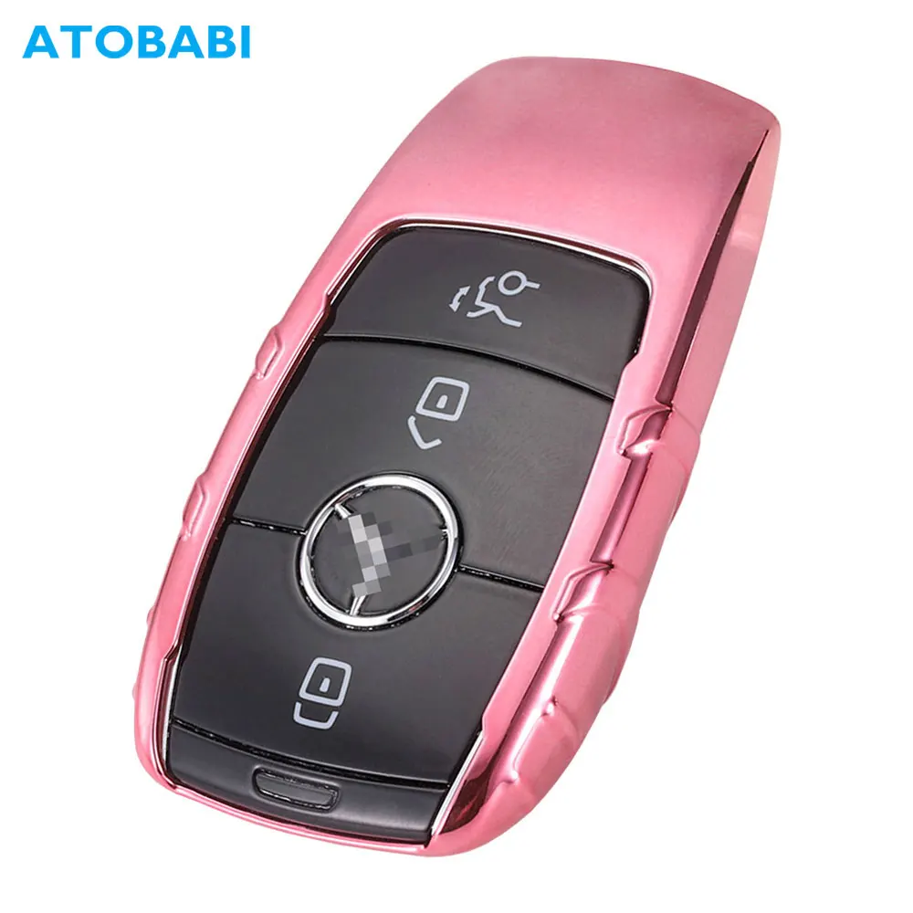 Чехол для ключей ATOBABI из ТПУ для Mercedes Benz E-Class E300 E400 розовый умный пульт дистанционного управления Fob чехол защитная сумка