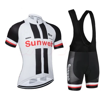

19 new white Sunweb Pro Bicycle Team Short Sleeve Maillot Ciclismo Men's Cycling Jersey Summer breathable Cycling Clothing Sets