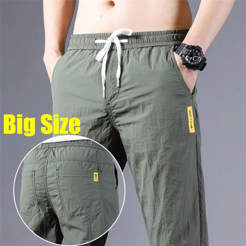 New Arrival 2021 Men Summer Beach Pants Outdoor Leisure Trousers Elastic Waist Comfort Light Weight Pants Plus Size Fashion green cargo pants Cargo Pants