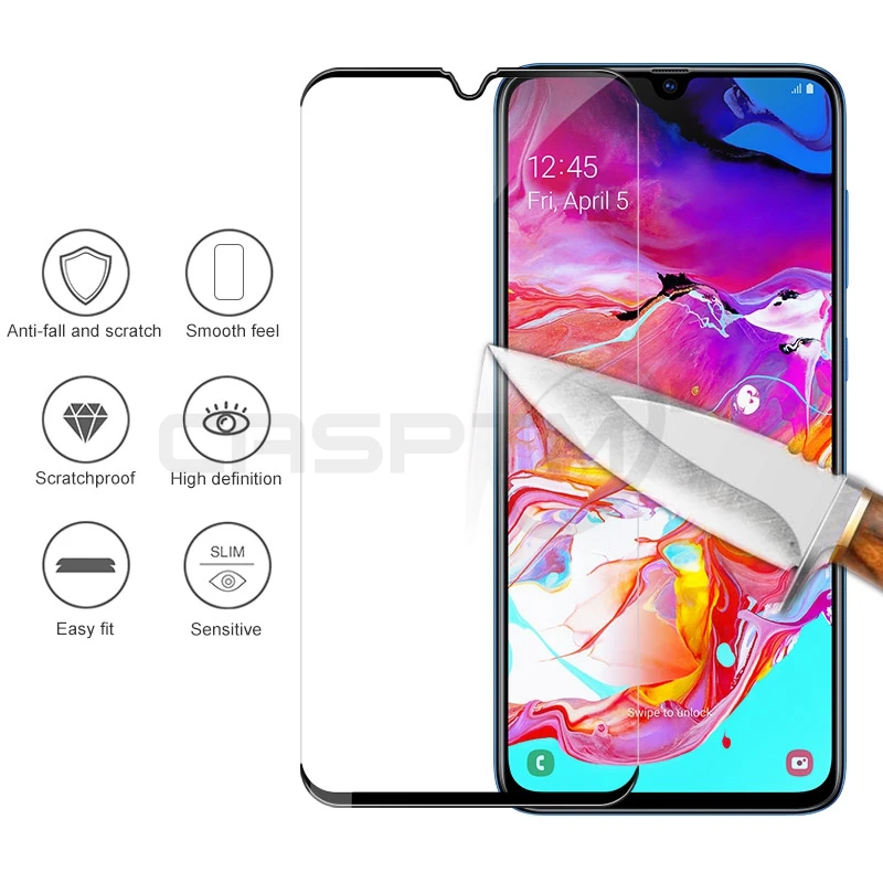 Полное покрытие из закаленного стекла для samsung Galaxy A10 A20 A30 A50 A40 A60 A70 A80 A20E