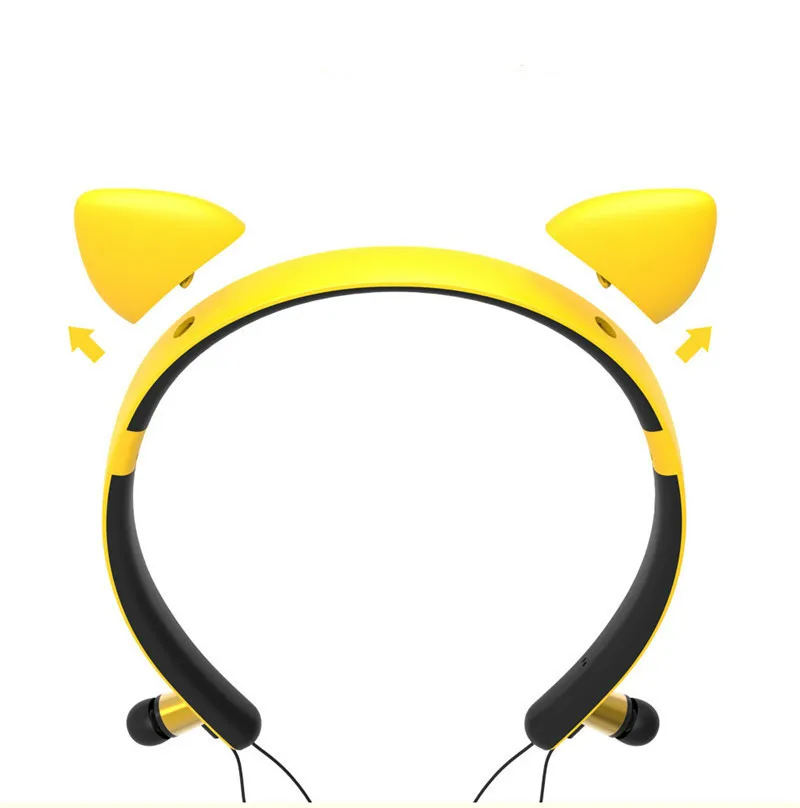 Cute Cartoon Headphones Bluetooth Cat Ear Headsets for Girl Kids Deer Devil Rabit Ear Phones Sports Anti sweat Magnetic Earbuds