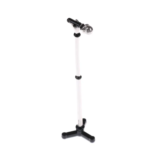 Cute Mini Metal Microphone Model 1:12 Doll House Dollhouse Miniature Furniture Accessories 2019 Newest Sale 5