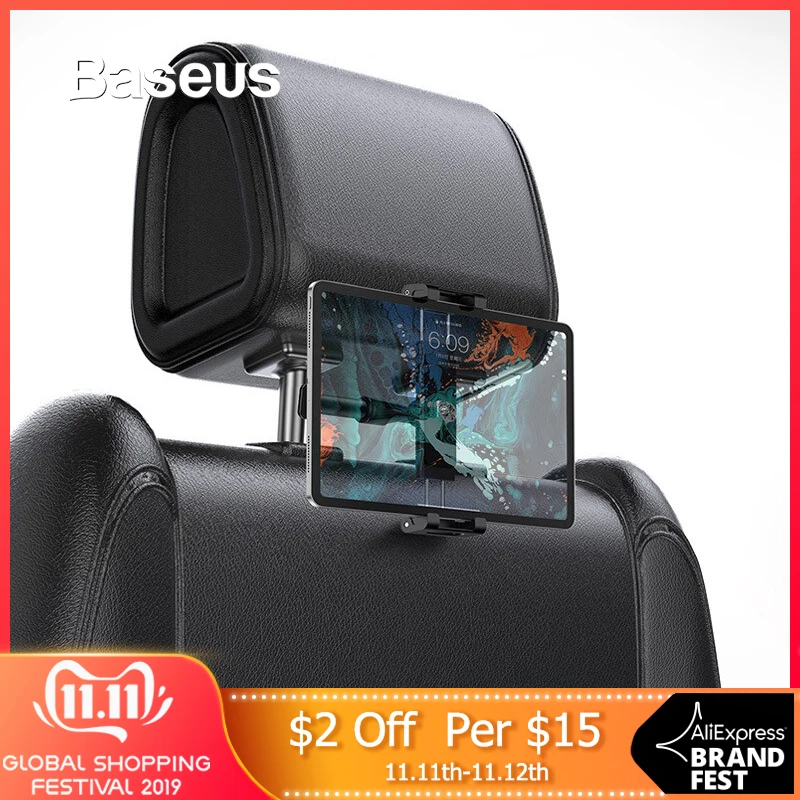 Billige Baseus Auto Zurück Sitz Kopfstütze Halterung Für iPad 4,7 12,9 zoll 360 Rotation Universal Tablet PC Auto Auto telefon Halter Stehen