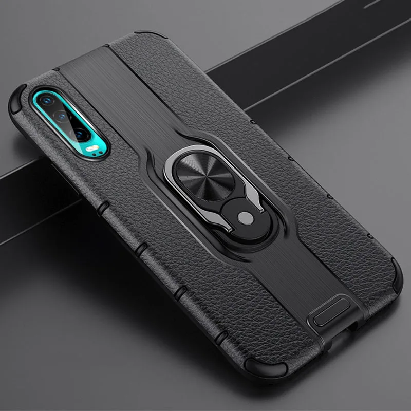 

For Honor 20 Pro Case With Magnetic Finger Ring Cover Shockproof Bumper Phone Case for Huawei P30 Lite Case Protect Back Cover