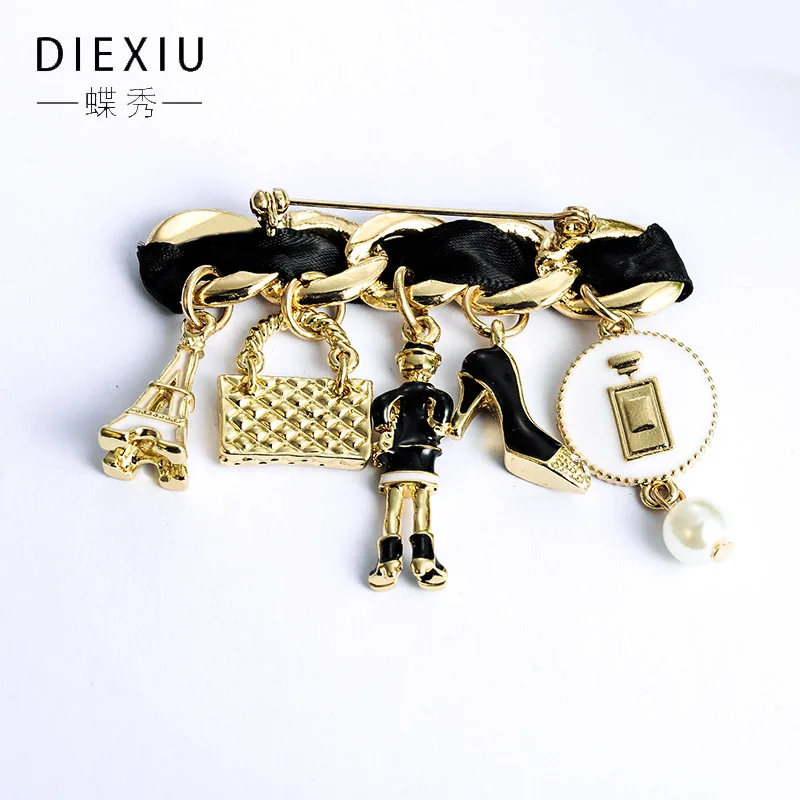 Fabric Brooch Corsage Pearl Bag Ornament Duffle Coat Accessories Graceful Factory Direct Selling