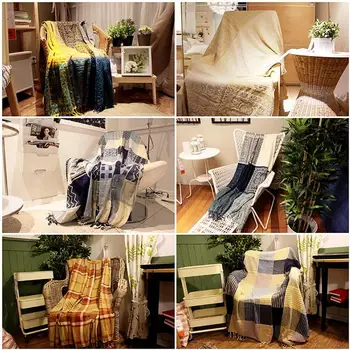 

Light Beige Northern European-Style Bohemian National Style Velvet Blanket Autumn and Winter Blanket Tassel Sofa Cover Blanket
