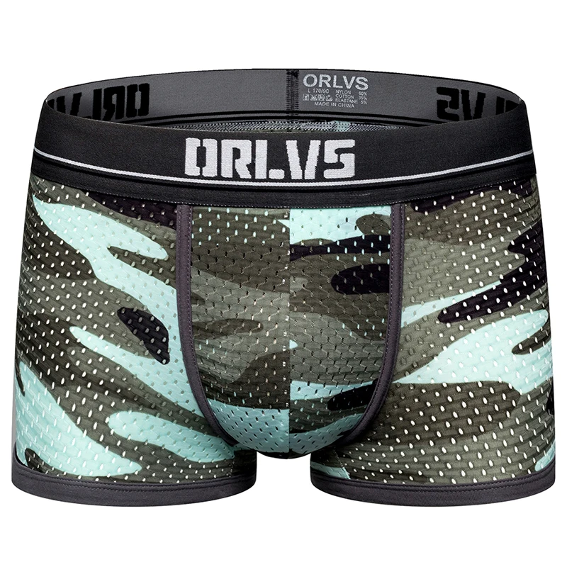 ORLVS Брендовое Мужское нижнее белье мужские боксеры cueca tanga дышащие Ropa Interior Hombre мужские боксеры шорты быстросохнущая сетка calzoncillo мужские - Цвет: OR191-gray
