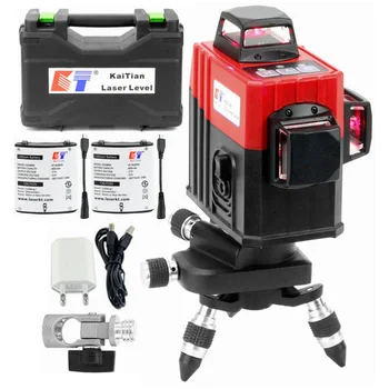 

KaiTian Laser Level 12 Lines 3D Levels Self-Leveling 360 Horizontal&Vertical Cross Super Powerful Red/Green Lasers Level Battery
