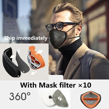 

Reusable Face Masks Protective Mask with 10 filters PM2.5 Safety Mask Mouth Nose Disconnect-type for Dust Mouth Cap Patented