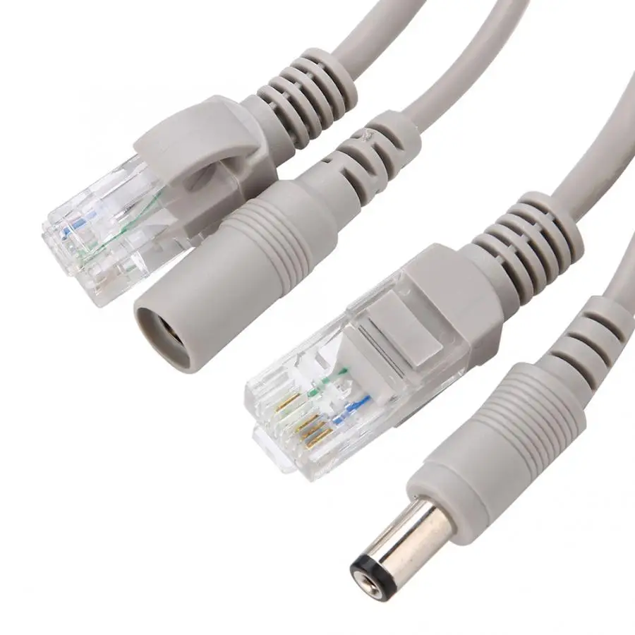 15 м RJ45+ DC Ethernet CCTV кабель для ip-камер система NVR 10 Мбит/с/100 Мбит/с кабель передачи данных