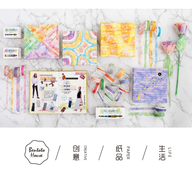 JIANWU 8 шт./компл. творческие карандаш Crayon серии набор декоративного скотча Васи Цвет малярный скотч Скрапбукинг подельные Стикеры с симпатичным рисунком расходные материалы