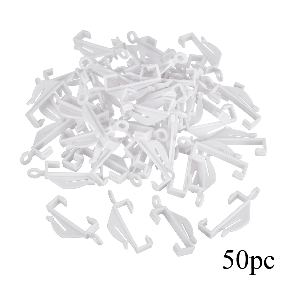 

50PCS Rings Durable Indoor Living Room Home Modern Accessories Rail White Curtain Hook Window Track Sliding Decorative Hanging