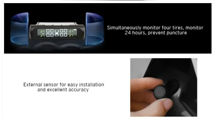 Zeepin TPMS USB солнечная зарядка автомобильная система контроля давления в шинах автоматическая система сигнализации с внешними/внутренними датчиками