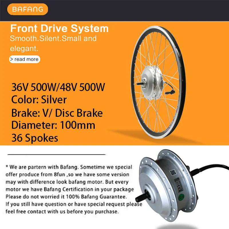 Bafang 8fun Мотор колеса 36 V/48V500W концентратор Электрический Бесколлекторный двигатель Планетарная втулка для 26 дюймов 700C велосипед электровелосипед велосипед двигатель E велосипед