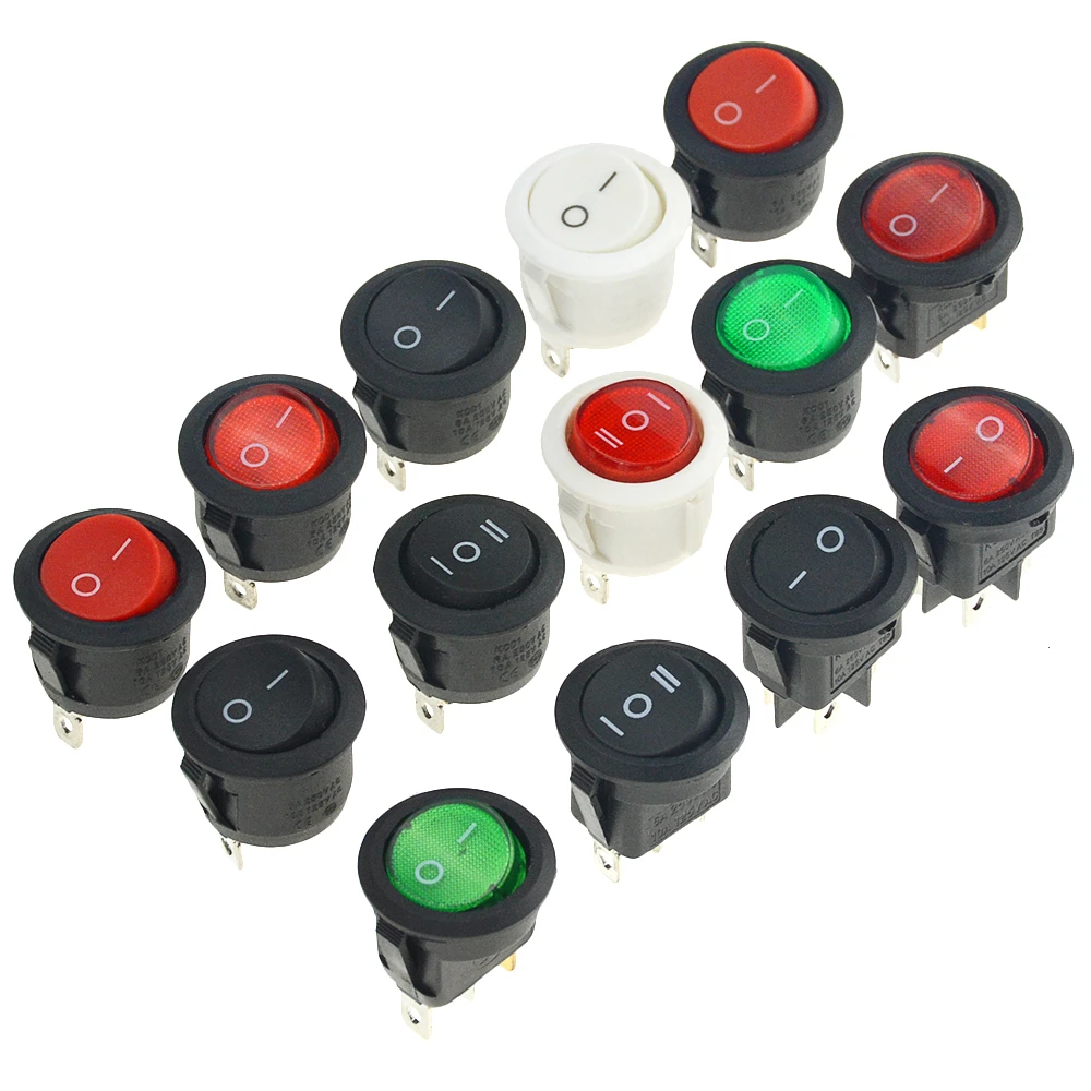 5 pcs Rocker Switch rocker round onoff 01 Black from 6a panel