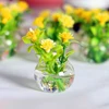 Mini Flower Potted For Green Plant In Pot Simulation Plants 1:12 Dollhouse Miniature Doll House Furniture Home Decoration 5