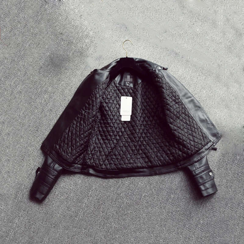 Новое поступление 2019 Женская осенне зимняя кожаная куртка негабаритный бойфренд