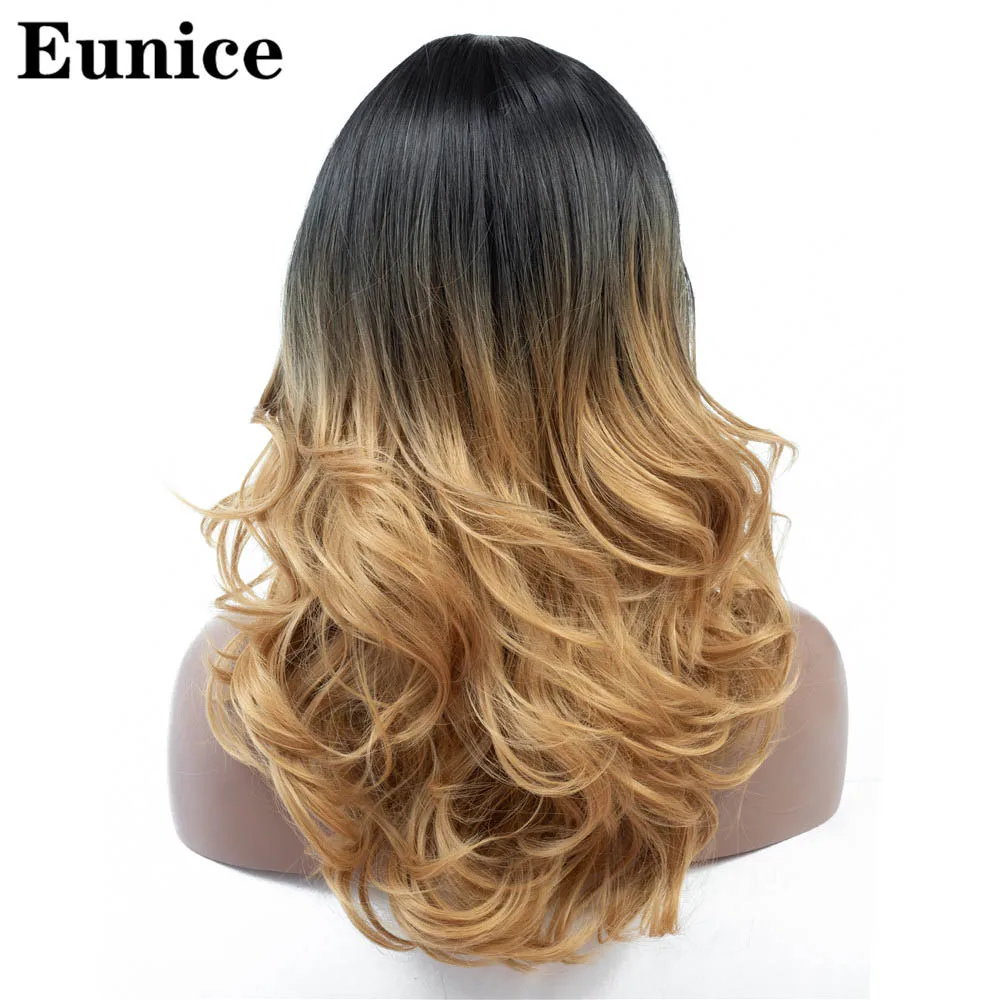 Ombre Brown Длинные волосы волнистые парики высокой плотности температура Синтетические парики натуральный черный Омбре серый/Блонд/коричневый косплей волос для женщин Eunice - Цвет: Ombre Brown