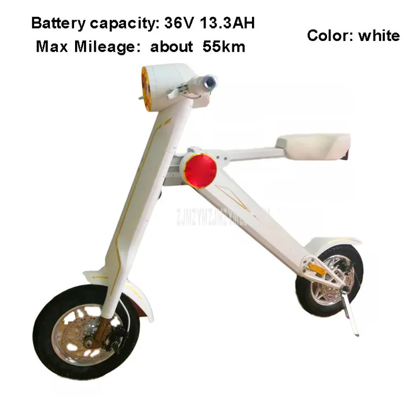 Мини-велосипед складной электрический велосипед 12 дюймов колеса 36 В 350 Вт Интеллектуальный электровелосипед Электрический велосипед одно сиденье литиевая батарея - Цвет: 36V 13.3AH White
