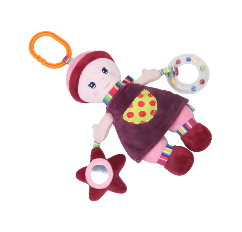 High Quality Cute Figurine Doll Pacify Doll Pendant Infant Plush Distorting Mirror Ring Circle Toy