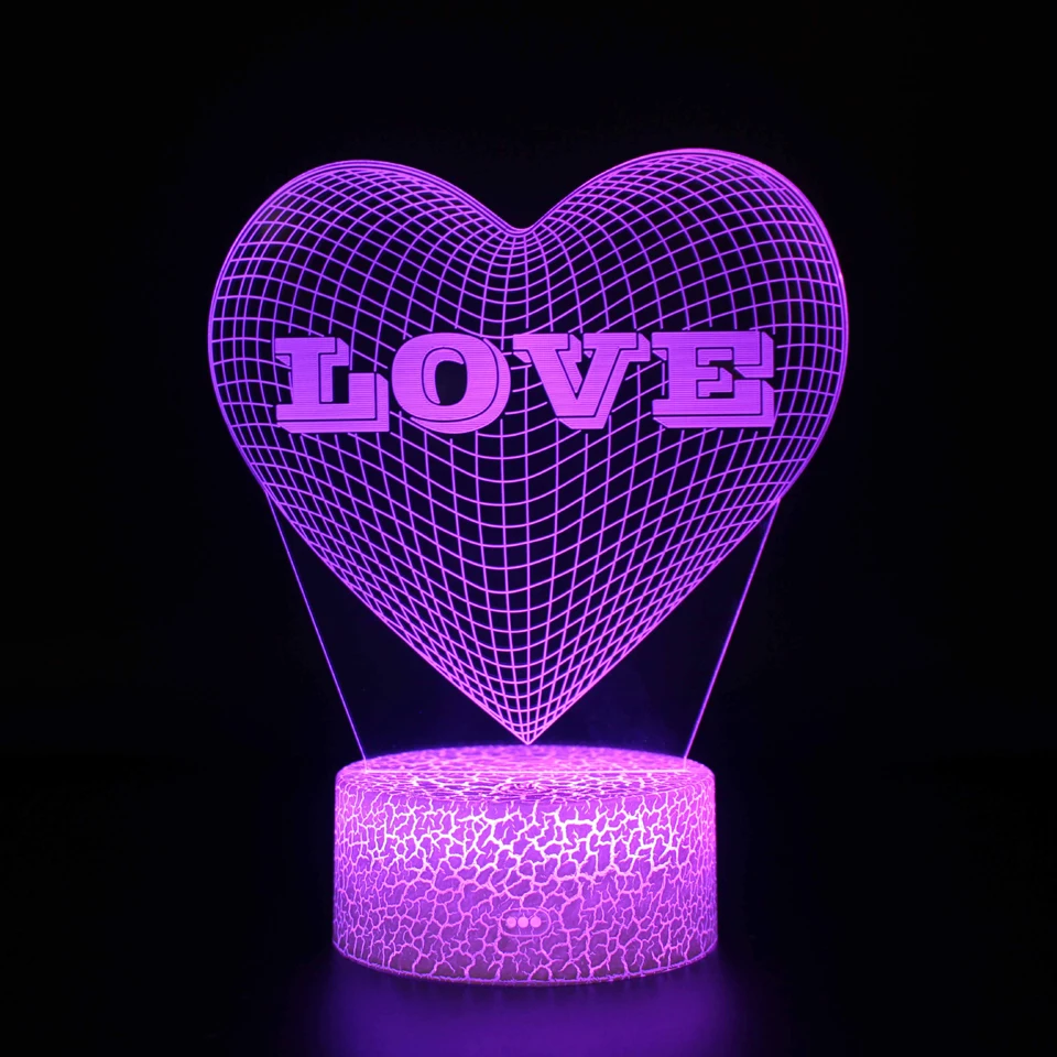 dinosaur night light Romantic Love Led Table Lamp Heart-Shaped Night Lights Home Room Decor Desk Lamp Birthday Present Valentines Day Lovers Gift led night light