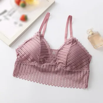 

New Fashion Thin Section Comfortable Sexy Lace Brattele Student Girl Bra Wrapped Chest Underwear Without Steel Ring