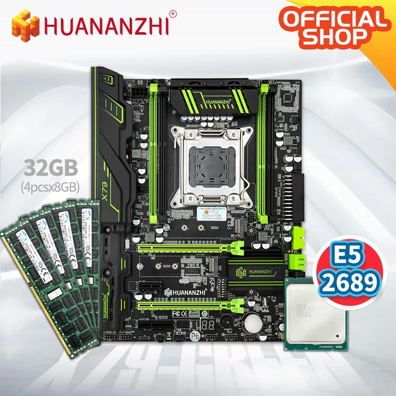 Материнская плата HUANANZHI X79 комбо с процессором Xeon E5 2689 4x8 Гб 1600 МГц DDR3 REG ECC память ATX USB3.0 SATA3 PCI E NVME M.2 SSD|Материнские платы|   | АлиЭкспресс
