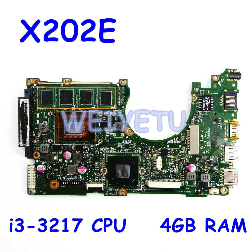 X202E i3-3217 процессор 4 Гб ОЗУ материнская плата для ASUS X202E S200E X201E S200 X201EP Материнская плата ноутбука REV 2,0 тестовая работа