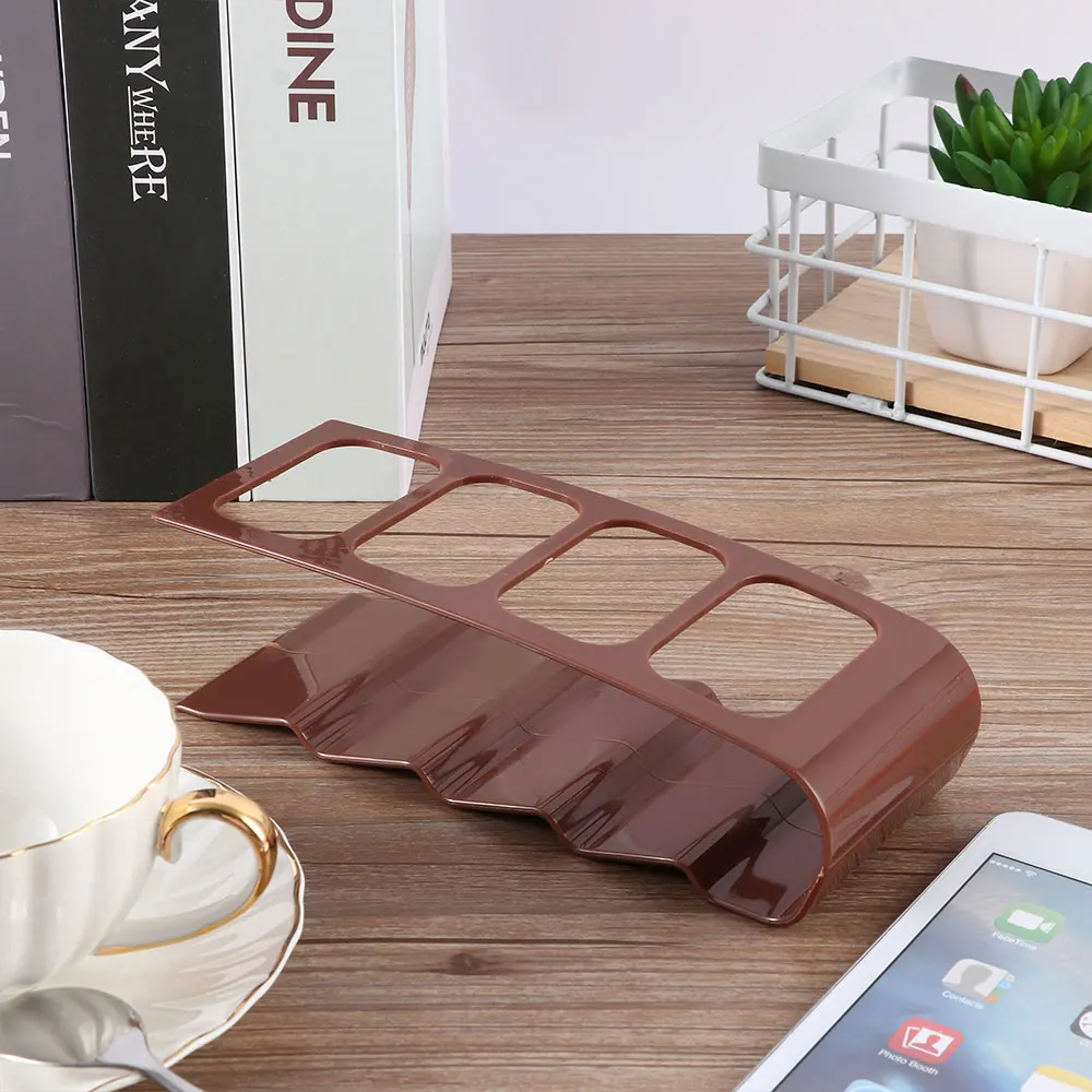 Remote Control Storage 19x7.5x9cm TV/DVD/VCR Organiser 4 Frame Practical Mobile Phone Holder Stand Iron White Organizer Case