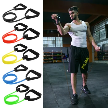 

2020 1.2m Yoga Pull Rope Resistance Band Tensile Tube Expander Fitness Equipment Practical Training Rubber Tensile Expander