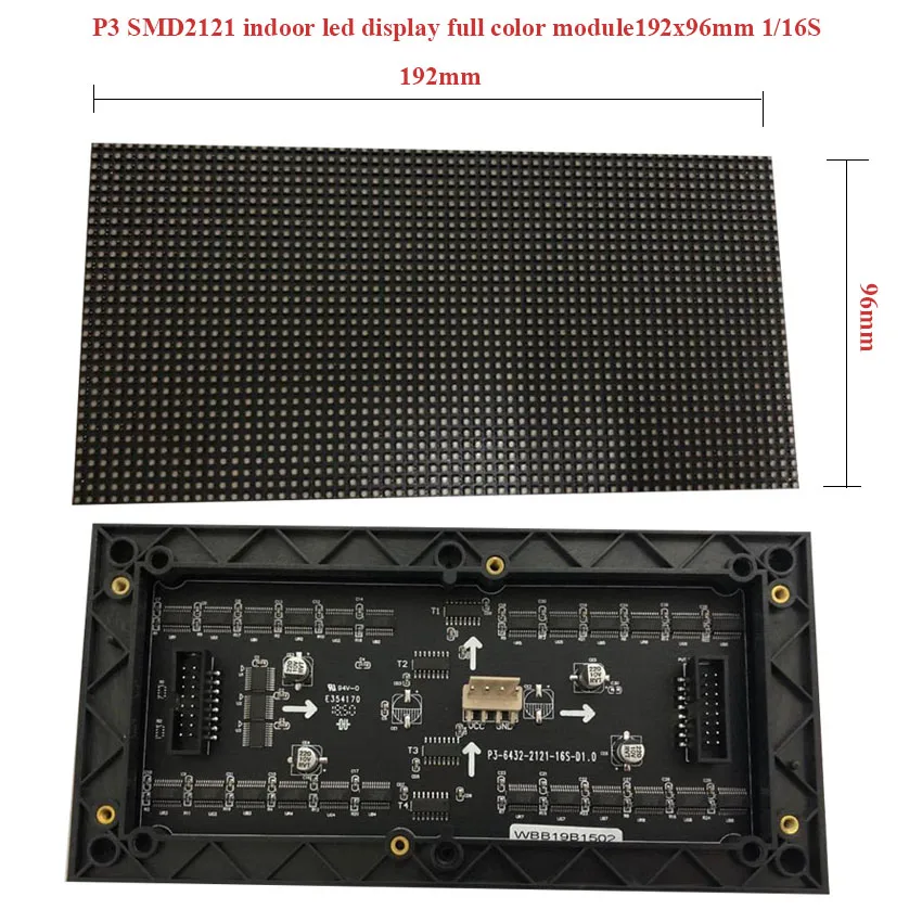 Светодиодный HD экран P3 RGB 64x32 точечная матрица домашний SMD светодиодный модуль 192x96