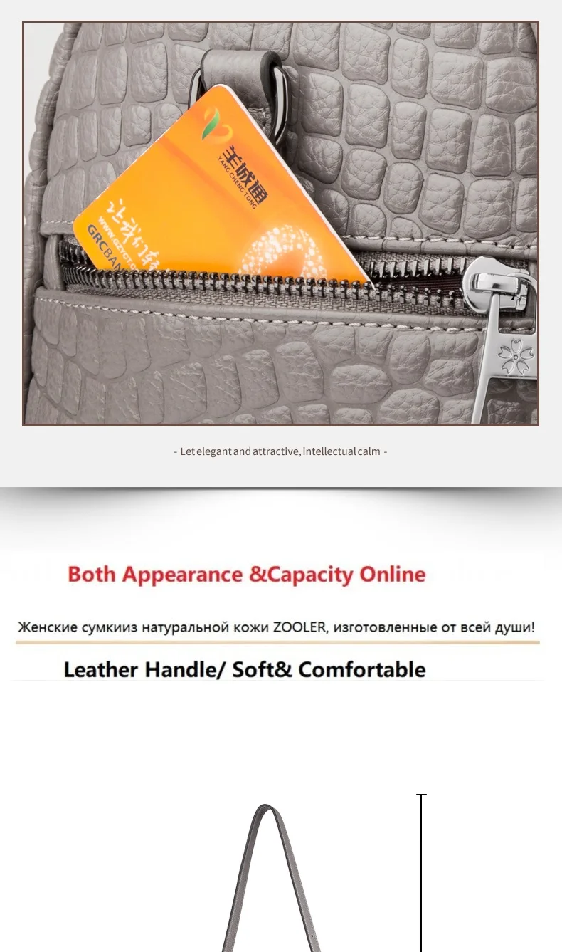 ZOOLER Genuine Leather Women Shoulder Bags Soft leather Handbags Luxury Khaki Tote Bags Lady Hand Bags HOT bolsa feminina HS231