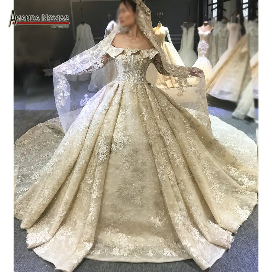 Дубай роскошное свадебное платье тяжелое Бисероплетение не с вуалью